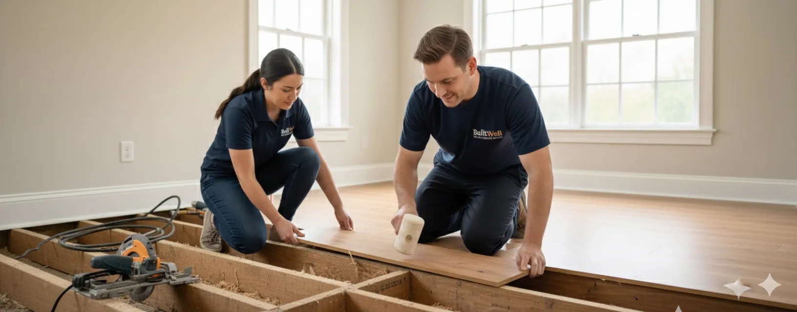 BuiltWell CT hardwood flooring installation in a Connecticut home